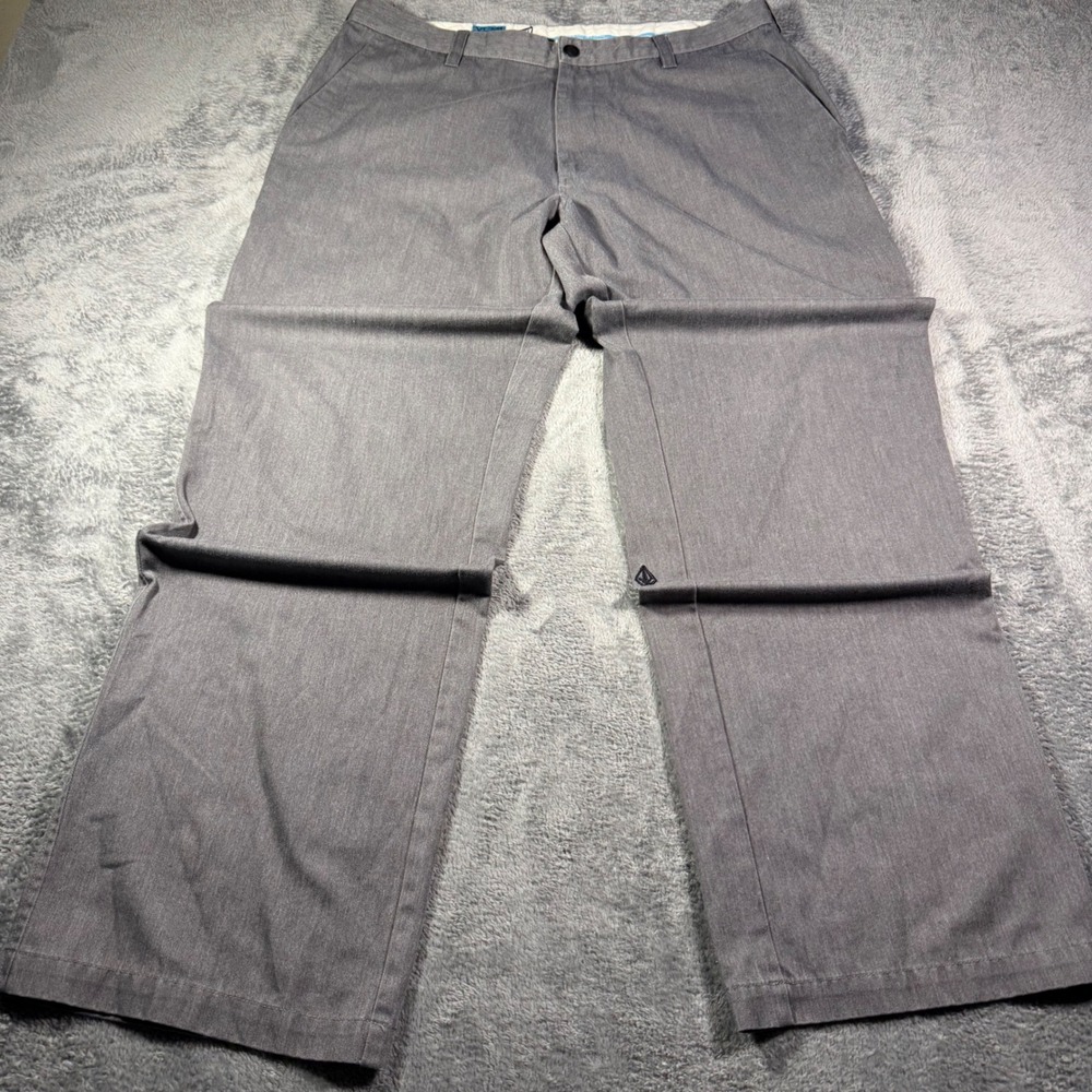 Volcom Stone Mens Chino Pants Charcoal Gray Straight Leg Skate Trousers Size 36